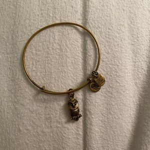 Gold Alex & ani owl bracelet